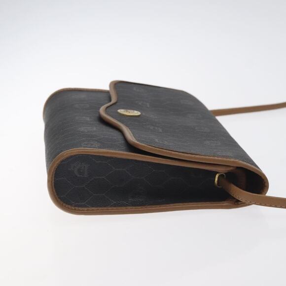 DIOR Honeycomb Canvas Shoulder Bag Pvc Black Gold - Picture 4 of 12